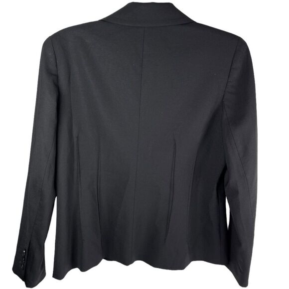 Theory Black Virgin Wool Blend Single Breasted Blazer Women’s Size 10 - Picture 2 of 8